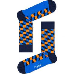 Happy Socks - Skarpety Filled Optic. Niebieskie skarpetki męskie Happy Socks, z bawełny. W wyprzedaży za 27,90 zł.