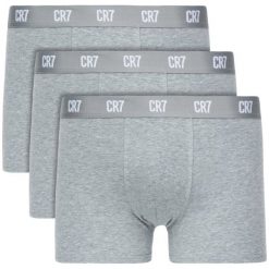 Komplet 3 par bokserek Cristiano Ronaldo CR7 Main Basic Trunk 3-Pack 8100-49-700. Szare bokserki męskie Cristiano Ronaldo CR7, bez wzorów, z elastanu. W wyprzedaży za 99,00 zł.