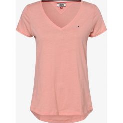 Tommy Jeans - T-shirt damski, różowy. Różowe t-shirty damskie Tommy Jeans, s, bez wzorów, z jeansu, bez kołnierzyka. Za 139,95 zł.