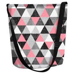 Torebka "Funky" w kolorze szarym ze wzorem - (W)32 x (G)10 cm. Szare torebki klasyczne damskie Bertoni, w paski, z materiału. W wyprzedaży za 57,95 zł.