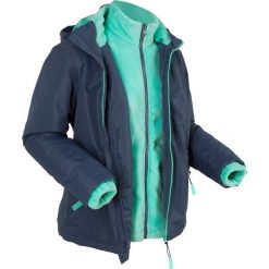 Bluzy damskie: Kurtka outdoorowa 3 w 1, z bluzą z polaru bonprix ciemnoniebiesko-niebieski mentolowy