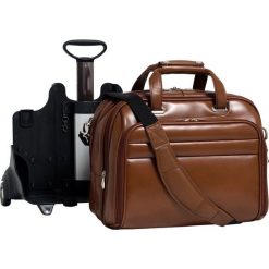Skórzana torba podróżna na laptopa 17" z odpinanym wózkiem Mcklein Midway 86604 brązowa - Brązowy. Pomarańczowe torby męskie skórzane Mcklein, w paski, ze skóry, eleganckie, duże. Za 1322,02 zł.