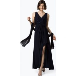 Luxuar Fashion - Damska sukienka wieczorowa z etolą, niebieski. Niebieskie sukienki damskie Luxuar Fashion, bez wzorów, wizytowe, bez kołnierzyka, bez rękawów. Za 899,95 zł.