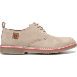 Trussardi Jeans Półbuty Beżowy. Brązowe półbuty męskie Trussardi Jeans, bez wzorów, z jeansu, bez zapięcia. Za 542,95 zł.