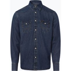 Wrangler - Koszula męska, niebieski. Niebieskie koszule męskie Wrangler, m, bez wzorów, z bawełny, bez kołnierzyka, bez rękawów. Za 199,95 zł.