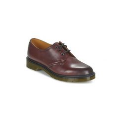 Derby Dr Martens 1461. Czerwone półbuty damskie Dr. Martens, bez wzorów, bez obcasa, bez zapięcia. Za 374,50 zł.