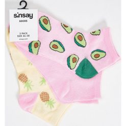 Kapcie damskie: 3 pary skarpet – Wielobarwn