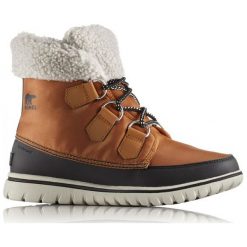 Sorel Cozy Carnival Caramel Black 37.5. Brązowe buty sportowe damskie marki Sorel, bez wzorów, z gumy, klasyczne. W wyprzedaży za 329,00 zł.