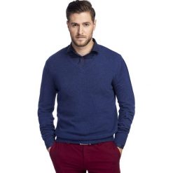 Sweter FABRIZIO SWNR000107. Niebieskie swetry męskie Giacomo Conti, m, bez wzorów, z materiału, bez kołnierzyka, bez kaptura. Za 229,00 zł.