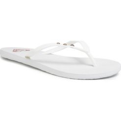 Japonki ROXY - ARJL100680 WHT. Białe klapki damskie Roxy, bez wzorów, z tworzywa sztucznego, bez obcasa. Za 69,00 zł.