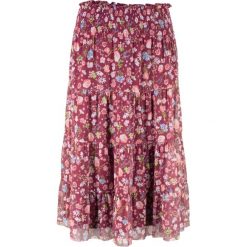 Spódnica siatkowa z kolekcji Maite Kelly bonprix czerwony rododendron w kwiaty. Fioletowe spódniczki damskie bonprix, w paski, midi. Za 109,99 zł.