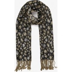 Czarno-Żółty Szalik Terref. Czarne szaliki damskie Born2be, bez wzorów, z tkaniny, eleganckie. Za 59,99 zł.