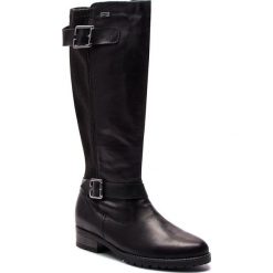 Oficerki REMONTE BY RIEKER - D8284-01 Schwarz. Czarne buty zimowe damskie marki Remonte by Rieker, z materiału. W wyprzedaży za 319,00 zł.