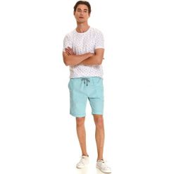 Szorty z wiazaniem w pasie. Niebieskie spodenki sportowe męskie Top Secret, m, bez wzorów, sportowe. Za 79,99 zł.