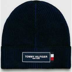 Tommy Hilfiger - Czapka. Czarne czapki zimowe męskie TOMMY HILFIGER, z dzianiny. Za 199,90 zł.