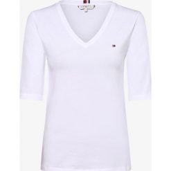 Tommy Hilfiger - Koszulka damska, biały. Białe koszulki damskie TOMMY HILFIGER, s, bez wzorów, z dekoltem w serek. Za 199,95 zł.