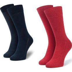 Zestaw 2 par wysokich skarpet unisex LEVI'S - 37483-0045 Red/Blue 505. Czerwone skarpetki damskie bez wzorów, z elastanu. Za 39,99 zł.