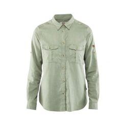 Fjällräven Övik Travel Shirt LS W, Sage Green | 516 | M. Zielone koszule damskie Fjällräven, m, bez wzorów, bez kołnierzyka, z długim rękawem. W wyprzedaży za 455,61 zł.