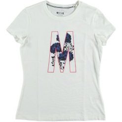 Mustang T-Shirt Damski Shiny Xs Biały. Białe bluzki damskie Mustang, xs, z nadrukiem, z bawełny, bez kołnierzyka. Za 97,00 zł.