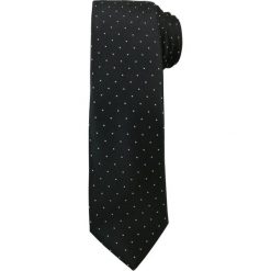 Modny i Elegancki Krawat Alties - Czarny w Małe Groszki KRALTS0178. Czarne krawaty męskie Alties, w grochy, z tkaniny, eleganckie. Za 39,00 zł.