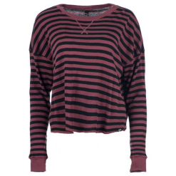 FOX T-Shirt Damski Striped Out Thermal Corp S Burgundowy. Czerwone koszulki damskie marki FOX, s, w paski, bez kołnierzyka, z długim rękawem. W wyprzedaży za 126,00 zł.