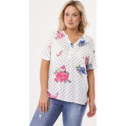Biała Bluzka Of My Own Accord. Białe bluzki damskie Born2be, xl, bez wzorów, bez kołnierzyka, z krótkim rękawem. Za 29,99 zł.