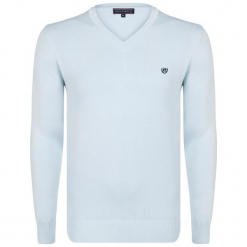 Felix Hardy Sweter Męski M Jasnoniebieski. Szare swetry klasyczne męskie Felix Hardy, m, dekolt w kształcie v. Za 159,00 zł.