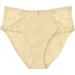 Figi z wysoką talią bonprix waniliowy. Brązowe figi bonprix, z koronki. Za 34,99 zł.