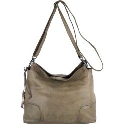 Torebki klasyczne damskie: Skórzana torebka w kolorze oliwkowym - 27 x 26 x 8 cm