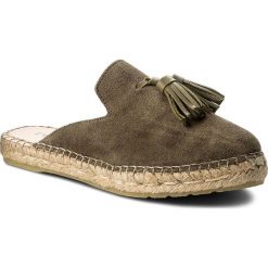 Espadryle EVA MINGE - Tias 3T 18MJ1372405ES 269. Zielone espadryle damskie Eva Minge, bez wzorów, ze skóry, bez obcasa. W wyprzedaży za 179,00 zł.