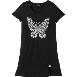 Koszula nocna bonprix czarny z nadrukiem. Czarne koszule nocne damskie bonprix, z nadrukiem. Za 34,99 zł.