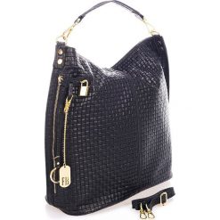 Torebki klasyczne damskie: Skórzana torebka w kolorze czarnym – 47 x 38 x 16 cm