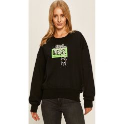 Diesel - Bluza. Czarne bluzy damskie Diesel, s, z aplikacjami, z bawełny, bez rękawów, bez kaptura. Za 699,90 zł.