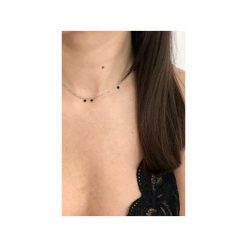Srebrny naszyjnik choker z czarnymi cyrkoniami. Szare naszyjniki damskie marki Atdiament, z cyrkonią, srebrne. Za 139,00 zł.
