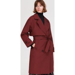 Trencz - Bordowy. Czerwone płaszcze damskie Reserved, s, bez wzorów. Za 299,99 zł.