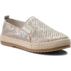 Espadryle LANQIER - 42C1775 Jasnoszary. Szare espadryle damskie marki Lanqier, bez wzorów, ze skóry, bez obcasa. W wyprzedaży za 139,00 zł.