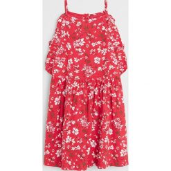 Mango Kids - Sukienka dziecięca Isla 110-164 cm. Czerwone sukienki dziewczęce Mango Kids, w kwiaty, z bawełny, bez rękawów, mini, rozkloszowane. W wyprzedaży za 95,90 zł.