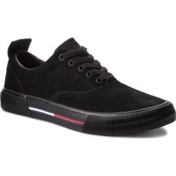 Tenisówki TOMMY JEANS - Oxford City Sneaker EM0EM00149 Black 990. Czarne półbuty męskie Tommy Jeans, bez wzorów, z jeansu, bez zapięcia. W wyprzedaży za 279,00 zł.