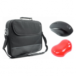 Accura zestaw ProOffice Carlo ACC6003 15,6'' + mysz bezp. + podkładka Q-line. Czarne plecaki męskie marki Accura, w paski, matowe. Za 59,90 zł.