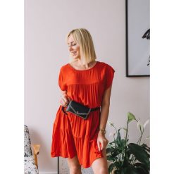 Sukienka Otylia red - UNI. Czerwone sukienki damskie Fanaberia.com, w paski, bez kołnierzyka, z krótkim rękawem, krótkie, mini. Za 89,00 zł.
