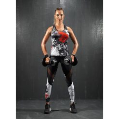 Top TATTOO. Czarne topy damskie FJ!, m, z nadrukiem, z poliesteru, bez rękawów, na fitness i siłownię. Za 119,00 zł.