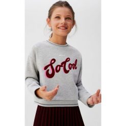 Mango Kids - Bluza dziecięca Cool 110-164 cm. Szare bluzy dziewczęce Mango Kids, z nadrukiem, z bawełny, bez rękawów, bez kaptura. Za 69,90 zł.