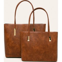 Answear - Torebka (2 pack). Pomarańczowe torby damskie na zakupy ANSWEAR, bez wzorów, ze skóry ekologicznej, na ramię, bez dodatków. Za 189,90 zł.