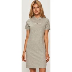 Tommy Hilfiger - Sukienka. Szare sukienki damskie TOMMY HILFIGER, na co dzień, s, bez wzorów, z elastanu, casualowe, bez kołnierzyka, z krótkim rękawem, krótkie, mini, proste. Za 539,90 zł.