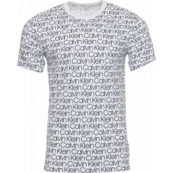 Calvin Klein koszulka męska NM1699E S/S CREW NECK M biały. Białe koszulki męskie Calvin Klein, s, z nadrukiem, bez kołnierzyka, bez rękawów. Za 189,00 zł.