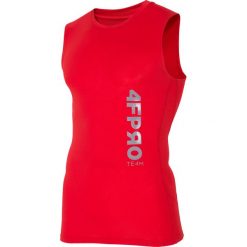 Koszulka baselayer 4FPro TSMF402 - czerwony allover. Czerwone koszulki męskie 4f, xs, bez wzorów, z jersey, bez kołnierzyka. W wyprzedaży za 39,99 zł.