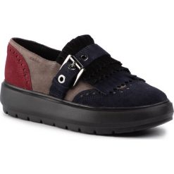 Półbuty GEOX - D Kaula C D94ANC 00022 C6JF4 Chestnut/Navy. Szare półbuty damskie Geox, z aplikacjami, ze skóry, bez obcasa, na koturnie, bez zapięcia. Za 519,00 zł.