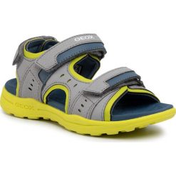 Sandały GEOX - J Vaniett B. A J025XA 0CE15 C0666 S Grey/Lime. Szare sandały chłopięce Geox, ze skóry ekologicznej, bez zapięcia. W wyprzedaży za 119,00 zł.