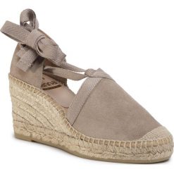 Espadryle KANNA - 20KV20003 Cortina Beige. Brązowe espadryle damskie Kanna, bez wzorów, ze skóry, bez obcasa, na obcasie. Za 369,00 zł.