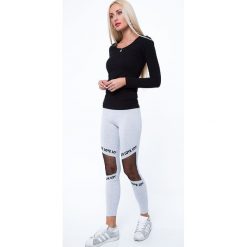 Legginsy z siateczką jasnoszare 8032. Szare legginsy damskie Fasardi, xl, bez wzorów. Za 39,00 zł.